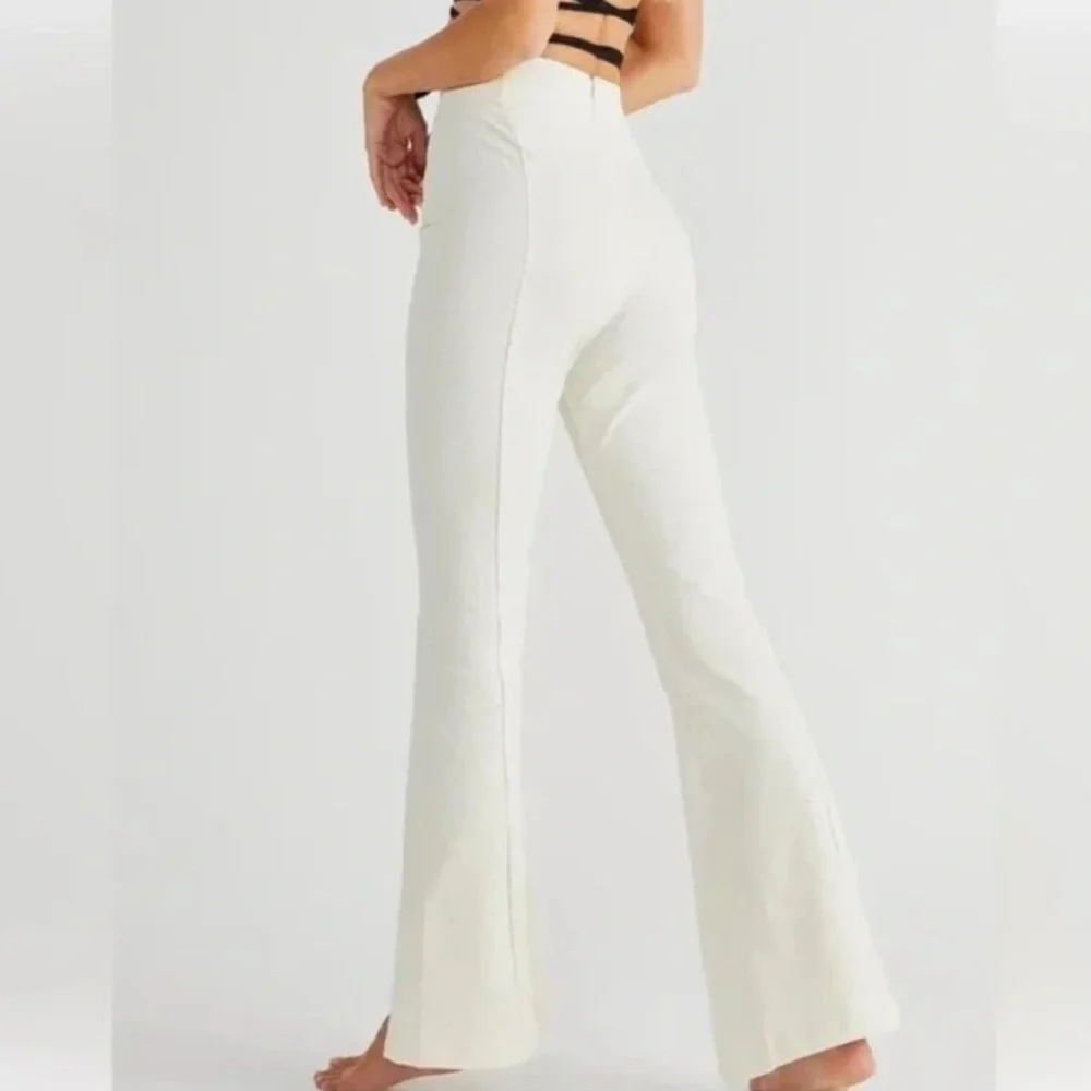 *FREE PEOPLE* Ivory Flare Slit Pants Size Small